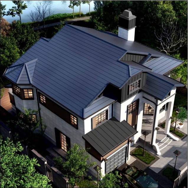 Herrschaftliches Geb&auml;ude mit BIPV- flache Solardachziegel - So k&ouml;nnte auch Ihr Solardach aussehen!